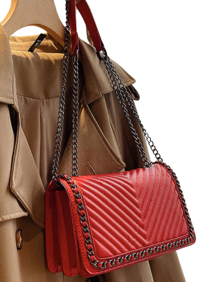 SHOPIQAT Embroidered Thread Chain Portable Small Square Shoulder Bag - Premium from shopiqat - Just $11.900! Shop now at shopiqat