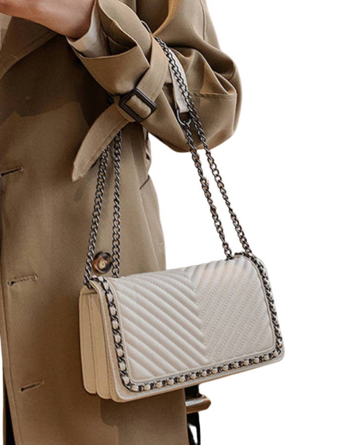 SHOPIQAT Embroidered Thread Chain Portable Small Square Shoulder Bag - Premium from shopiqat - Just $11.900! Shop now at shopiqat