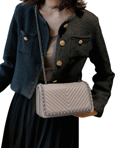 SHOPIQAT Embroidered Thread Chain Portable Small Square Shoulder Bag - Premium from shopiqat - Just $11.900! Shop now at shopiqat