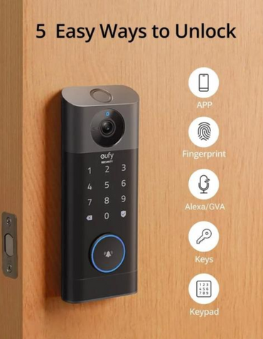 Eufy Security Video Smart Lock 3 - in -1 - Black