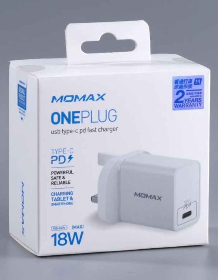 Momax One Plug 1-Port Type-C PD Charger - White