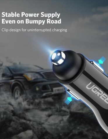 Ugreen Quick Charge 3.0 Dual Port USB Car Charger 36W (Black)