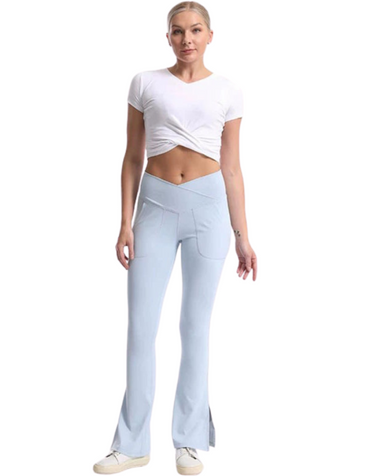 SHOPIQAT Slit Micro High Waist Elastic Hip Lifting Abdomen Dance Casual Sports Trousers - Premium from shopiqat - Just $10.400! Shop now at shopiqat
