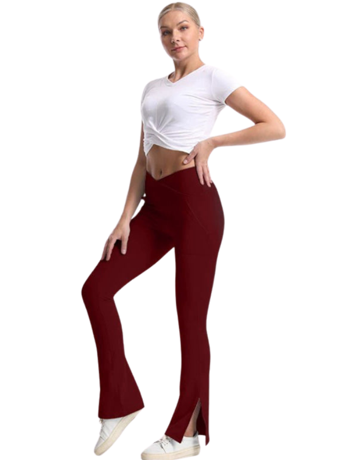 SHOPIQAT Slit Micro High Waist Elastic Hip Lifting Abdomen Dance Casual Sports Trousers - Premium from shopiqat - Just $10.400! Shop now at shopiqat