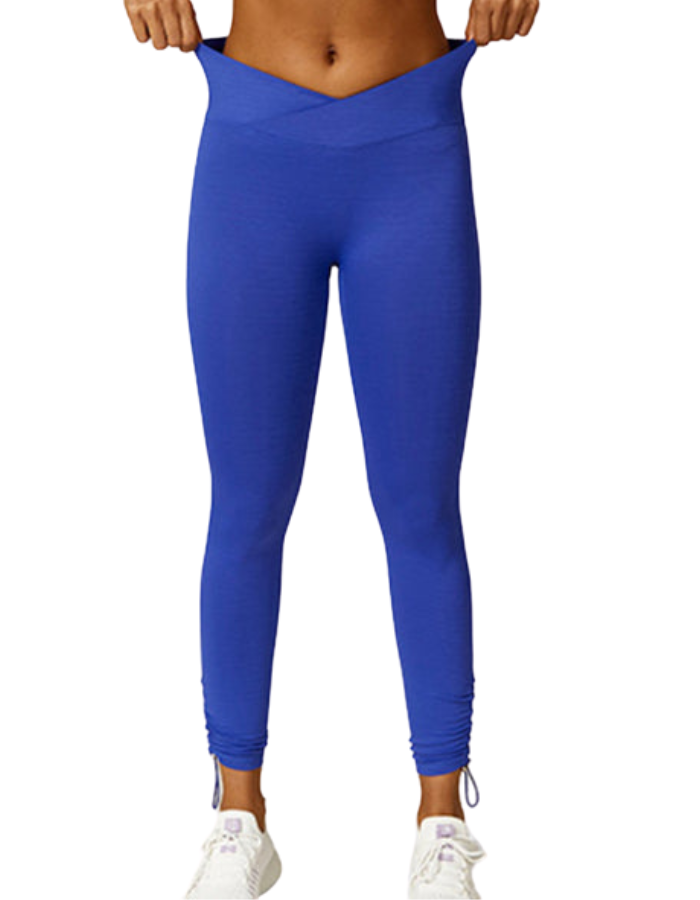 SHOPIQAT New Drawstring Yoga Wear Breathable Solid Colour Running Leggings - Premium  from shopiqat - Just $9.700! Shop now at shopiqat