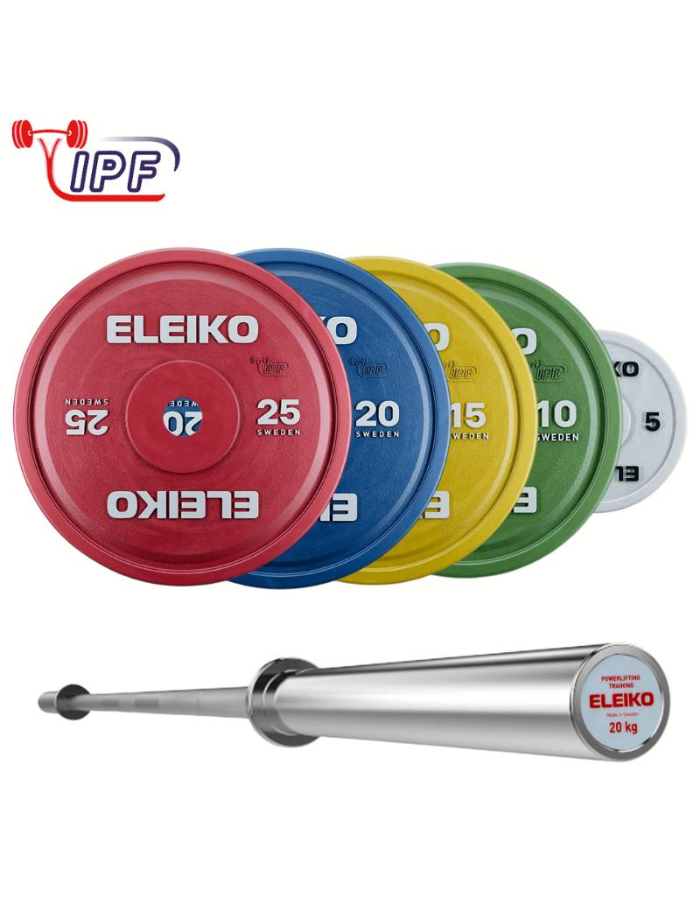 Eleiko IPF Powerlifting Competition Plates and Training IPF Bar Bundle - Premium  from shopiqat - Just $940! Shop now at shopiqat