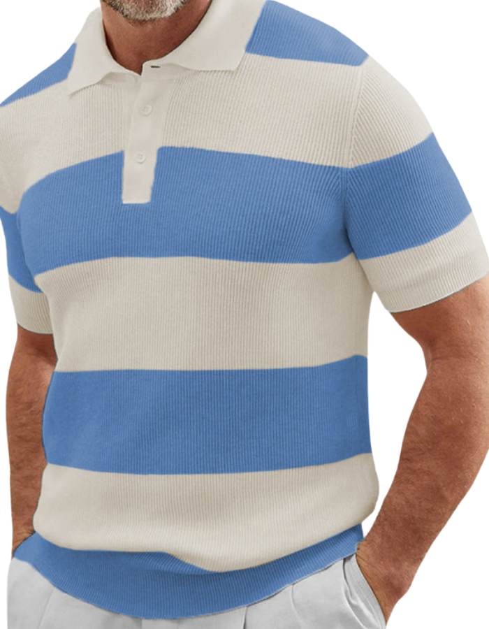 SHOPIQAT Men's Colour Matching Short -Sleeved Lapel Polo Knitwear - Premium from shopiqat - Just $10.250! Shop now at shopiqat