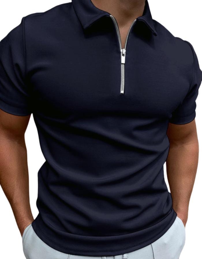 SHOPIQAT Men's New Solid Colour Short Sleeve Lapel Casual Fit Polo Shirt - Premium  from shopiqat - Just $6.990! Shop now at shopiqat