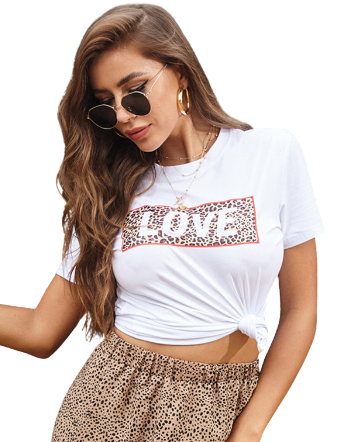SHOPIQAT New Fashion Women's Valentine's Day Clothing Printed Fashion Short Sleeve T-Shirt - Premium  from shopiqat - Just $5.500! Shop now at shopiqat