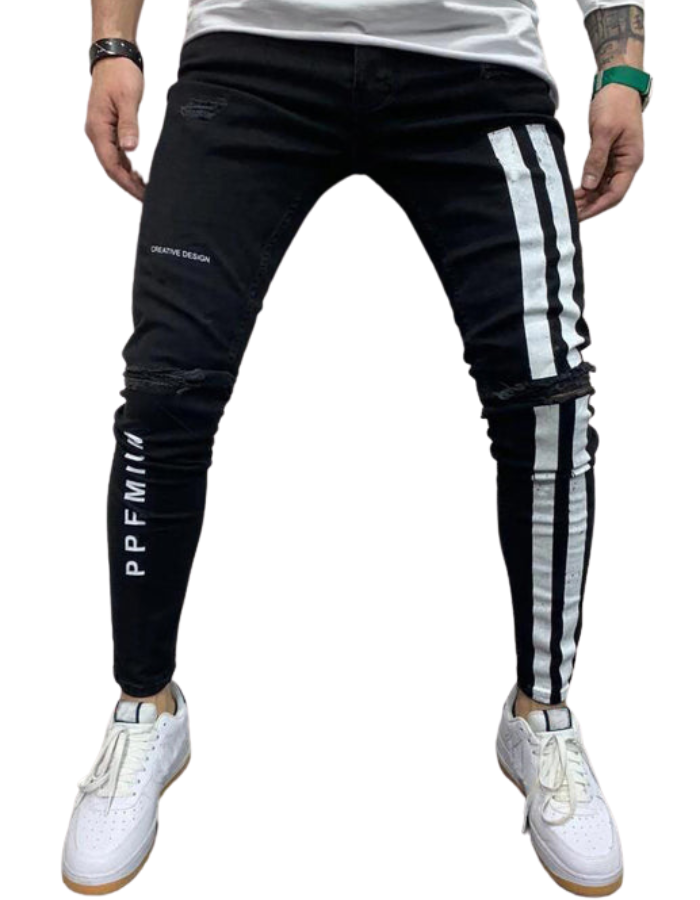 SHOPIQAT Men's Fashion Frayed Slim Fit Long Jeans - Premium from shopiqat - Just $11.650! Shop now at shopiqat