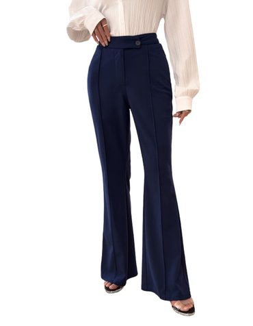 SHOPIQAT Women's New Elegant Solid Colour Slim Fit Flared Trousers - Premium  from shopiqat - Just $9.230! Shop now at shopiqat