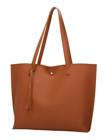 SHOPIQAT Tassel Zip Large Capacity Shoulder Tote Bag - Premium from shopiqat - Just $7.950! Shop now at shopiqat