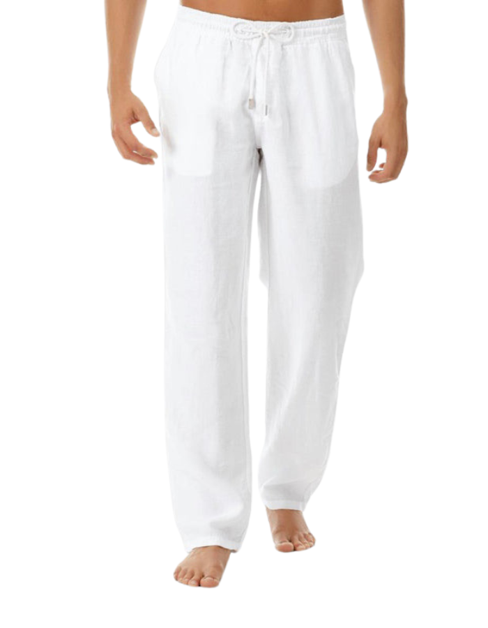 SHOPIQAT Men's Woven Cotton Linen Loose Casual Drawstring Trousers - Premium  from shopiqat - Just $7.950! Shop now at shopiqat