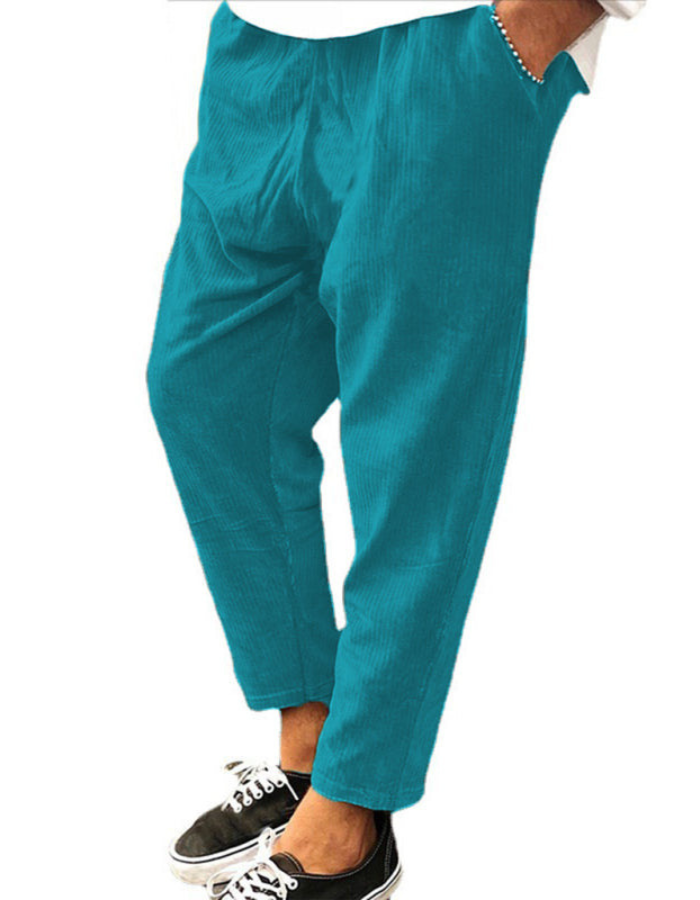 SHOPIQAT New Men's Corduroy Loose Casual Straight Cropped Pants - Premium  from shopiqat - Just $7.900! Shop now at shopiqat