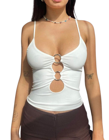 SHOPIQAT Fashionable Chest Hollow Out Navel Slimming Camisole Top - Premium from shopiqat - Just $5.200! Shop now at shopiqat