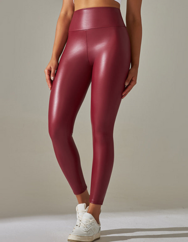 SHOPIQAT New Plus Size High Waist Tight PU Leather Colorful Yoga Leggings - Premium  from shopiqat - Just $6.500! Shop now at shopiqat