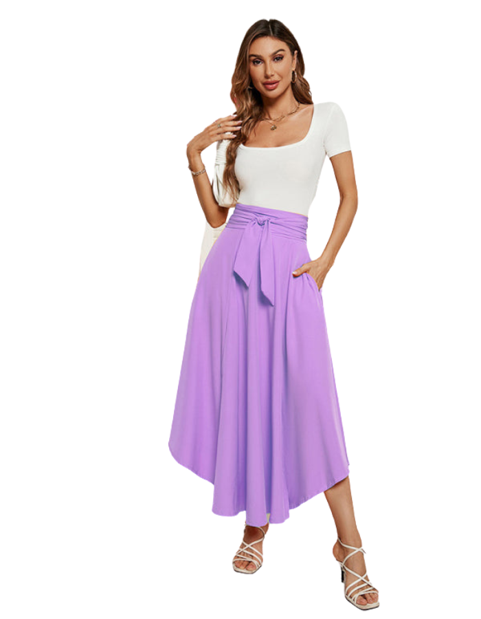 SHOPIQAT Women's Solid Colour Fashionable solid Artistic Lace-up Skirt - Premium  from shopiqat - Just $9.400! Shop now at shopiqat