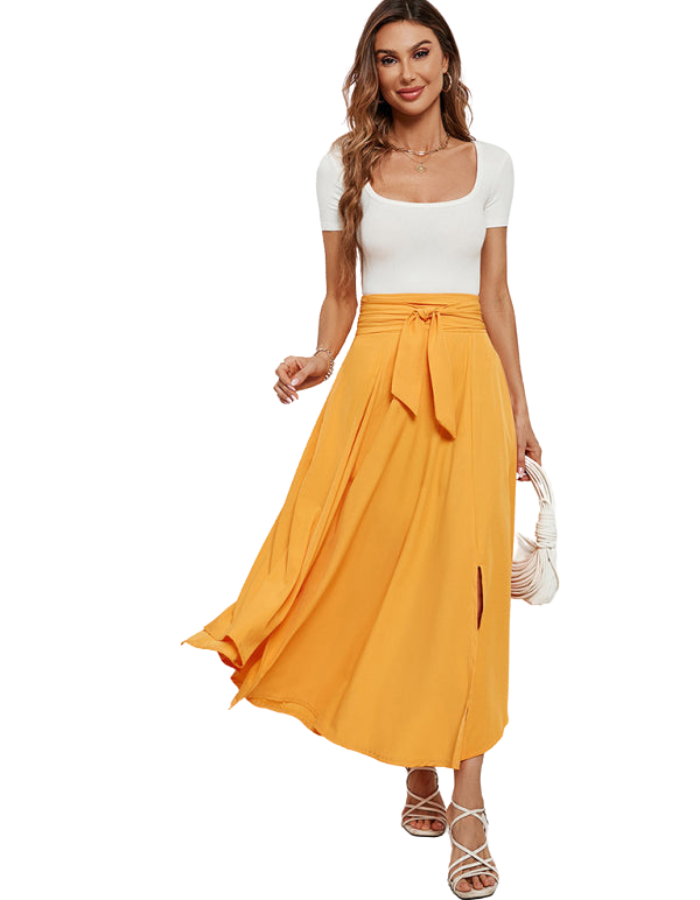 SHOPIQAT Women's Solid Colour Fashionable solid Artistic Lace-up Skirt - Premium from shopiqat - Just $9.400! Shop now at shopiqat