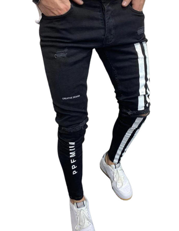 SHOPIQAT Men's Fashion Frayed Slim Fit Long Jeans - Premium from shopiqat - Just $11.650! Shop now at shopiqat