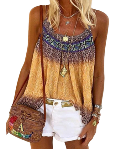 SHOPIQAT Round Neck Sling Hand-Painted Women's Vest T-Shirt - Premium from shopiqat - Just $5.500! Shop now at shopiqat