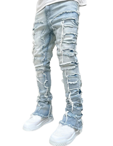 SHOPIQAT Men's New Stretch Patch Denim Straight Pants - Premium  from shopiqat - Just $13.900! Shop now at shopiqat