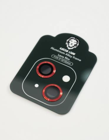 Green iPhone 13/13 Mini Iron Camera Lens Anti Glare - Red