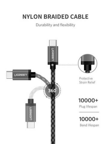 Ugreen Lightning to Type-C (2.0) Cable PD Fast Charging 1M - Black