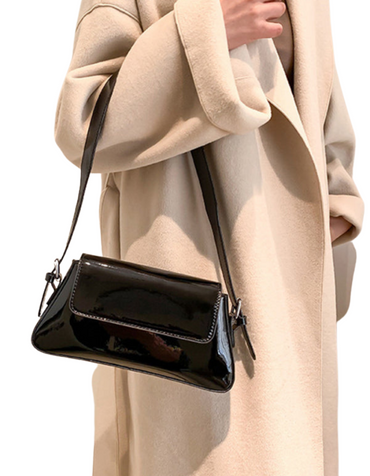 SHOPIQAT Fashion Patent Leather Ladies Baguette Texture Glossy Underarm Shoulder Bag - Premium from shopiqat - Just $9.450! Shop now at shopiqat