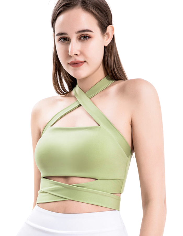 SHOPIQAT Strap Fitness Vest Sports Cross Beautiful Back Underwear with Chest Pad Top - Premium  from shopiqat - Just $6.800! Shop now at shopiqat