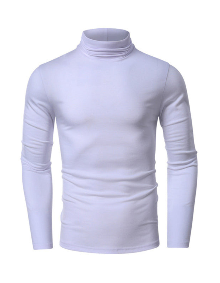 SHOPIQAT Men's Long-Sleeved Solid Colour Turtleneck Bottoming T-Shirt - Premium from shopiqat - Just $8.800! Shop now at shopiqat