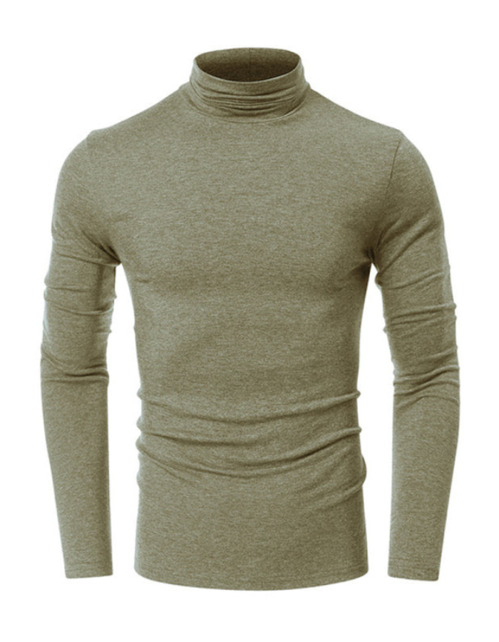 SHOPIQAT Men's Long-Sleeved Solid Colour Turtleneck Bottoming T-Shirt - Premium from shopiqat - Just $8.800! Shop now at shopiqat