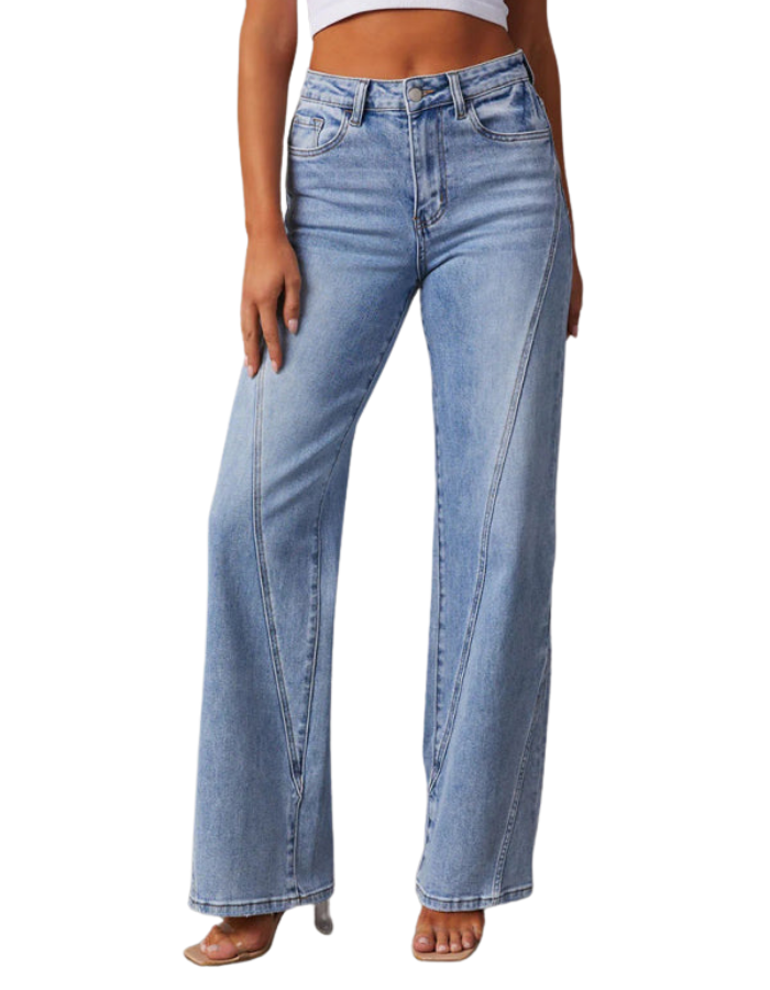 SHOPIQAT New Style Comfortable Casual Loose Spliced Wide Leg Women's Jeans - Premium  from shopiqat - Just $14.700! Shop now at shopiqat