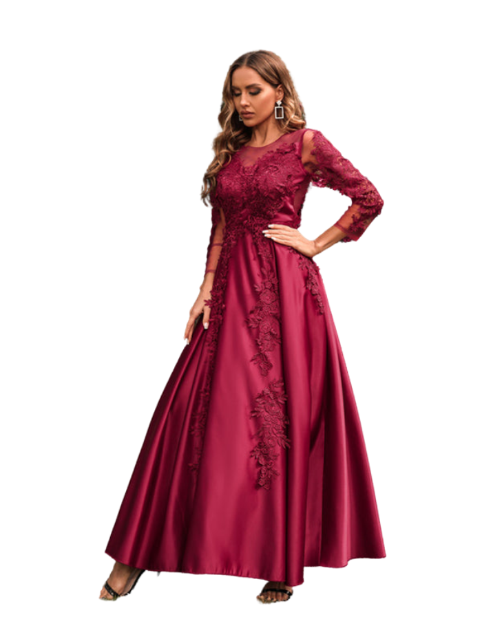 SHOPIQAT Woman's New Lace Swing Long Trailing Banquet Dress - Premium from shopiqat - Just $16.750! Shop now at shopiqat