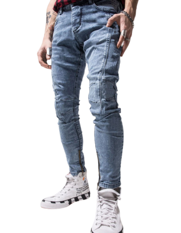 SHOPIQAT Men's Fashion Frayed Slim Fit Long Jeans - Premium  from shopiqat - Just $9.250! Shop now at shopiqat