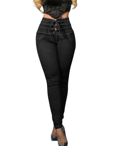 SHOPIQAT New High-Waisted Slimming Butt-Lifting Strappy Slim-Fitting Jeans - Premium from shopiqat - Just $13.500! Shop now at shopiqat