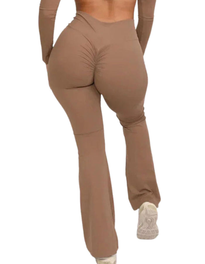 SHOPIQAT New Peach Yoga High Waist Hip Lifting and Flared Leggings - Premium  from shopiqat - Just $8.400! Shop now at shopiqat