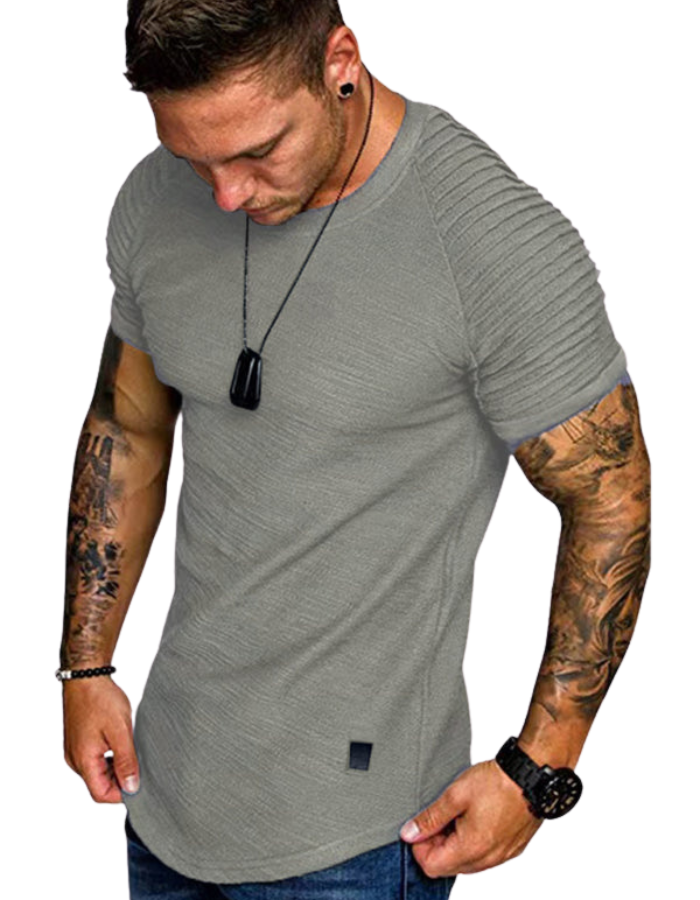SHOPIQAT Men's Short Sleeve Muscle Fitted Gym Workout Athletic Tee T-Shirt - Premium from shopiqat - Just $6.650! Shop now at shopiqat