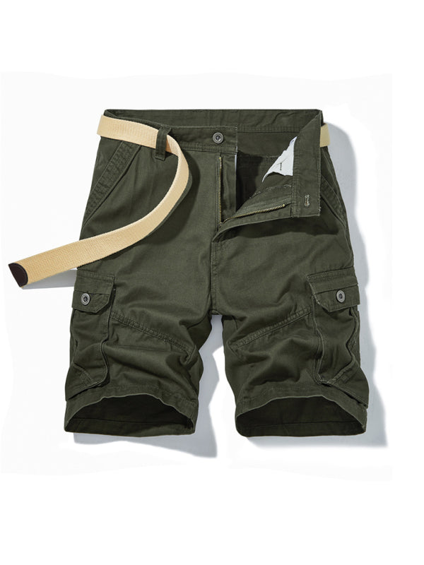 SHOPIQAT Men's Solid Color Casual Multi-Pocket Cargo Shorts（Without Belt） - Premium  from shopiqat - Just $10.500! Shop now at shopiqat