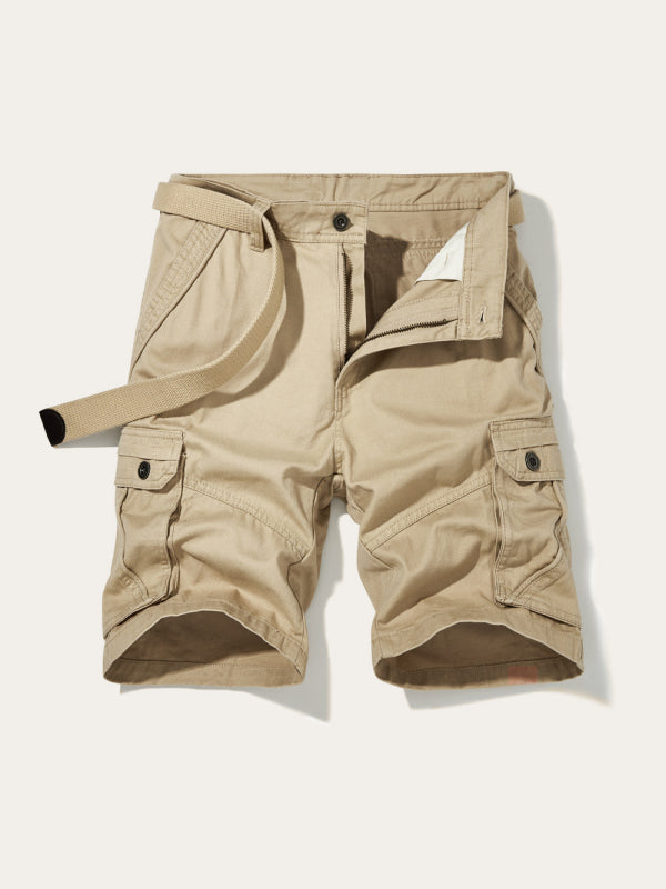 SHOPIQAT Men's Solid Color Casual Multi-Pocket Cargo Shorts（Without Belt） - Premium  from shopiqat - Just $10.500! Shop now at shopiqat