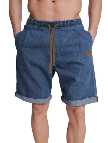 SHOPIQAT Casual Three-Quarter Pants Solid Colour Shorts Loose High-Waisted Rope Breathable Shorts - Premium from shopiqat - Just $7.750! Shop now at shopiqat
