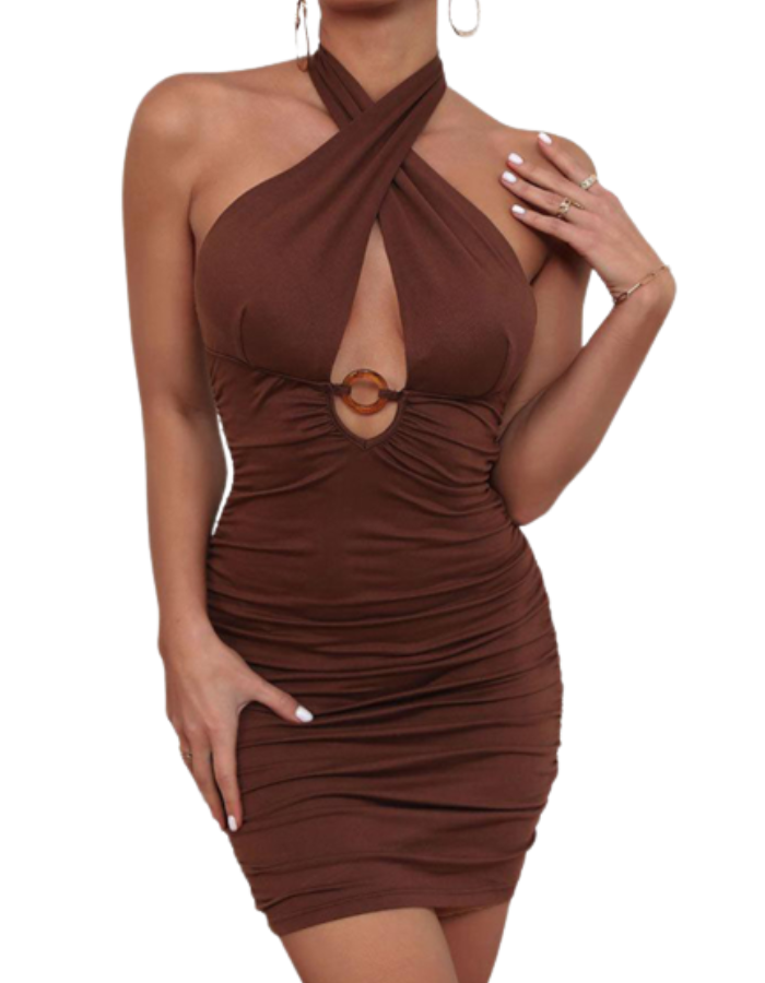 SHOPIQAT Solid Color Hollow Dress - Premium from shopiqat - Just $5.950! Shop now at shopiqat