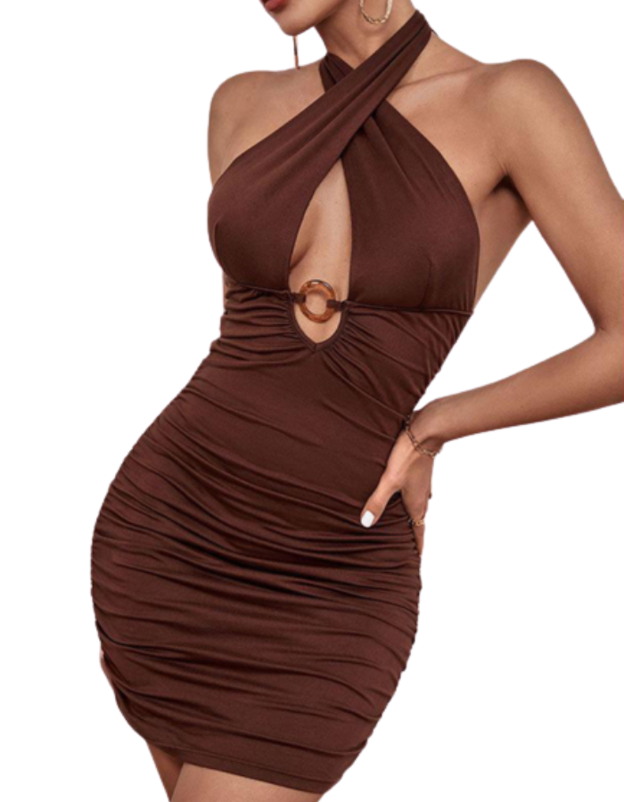 SHOPIQAT Solid Color Hollow Dress - Premium from shopiqat - Just $5.950! Shop now at shopiqat