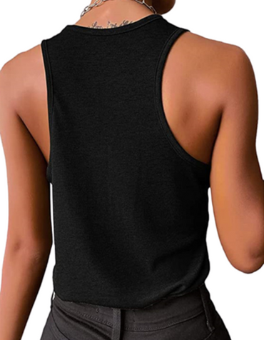 SHOPIQAT Button Knit Tank Top - Premium  from shopiqat - Just $5.300! Shop now at shopiqat
