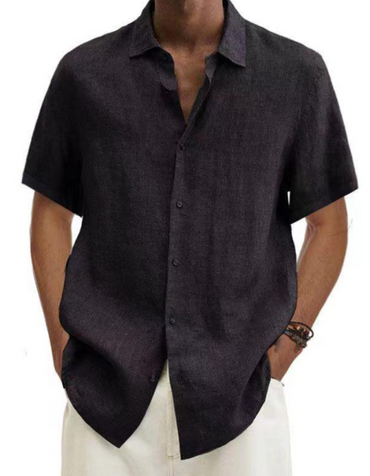 SHOPIQAT Linen Short Sleeve Shirt