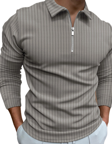 SHOPIQAT Slim-Fit Polo Strip Shirt