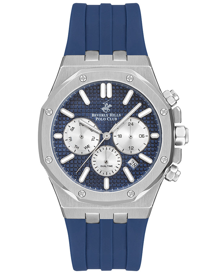 BEVERLY HILLS POLO CLUB Men's Multi Function Blue Sunray Dial Watch - Premium  from shopiqat - Just $48.900! Shop now at shopiqat