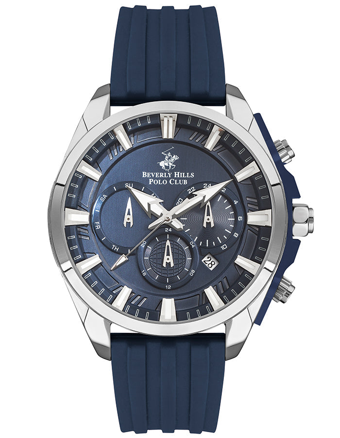 BEVERLY HILLS POLO CLUB Men's Multi Function Dark Blue 289C V.Pattern Dial Watch - Premium  from shopiqat - Just $38.900! Shop now at shopiqat