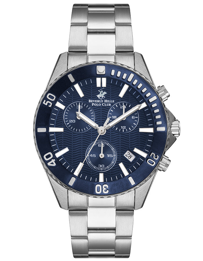 BEVERLY HILLS POLO CLUB Men's Multi Function Dark Blue Sunray Dial Watch - Premium from shopiqat - Just $43.900! Shop now at shopiqat