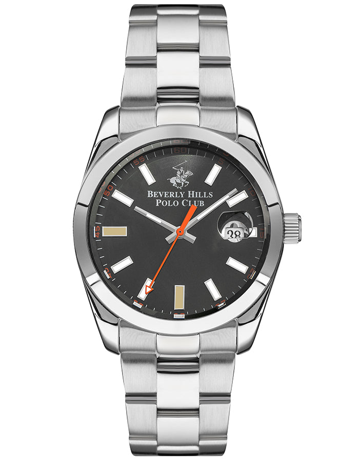 BEVERLY HILLS POLO CLUB Men's Analog Gun Black Sunray Brush Dial Watch - Premium  from shopiqat - Just $28.900! Shop now at shopiqat