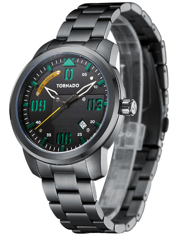 TORNADO Men's Multi Function Black Dial Watch - Premium from shopiqat - Just $38.900! Shop now at shopiqat